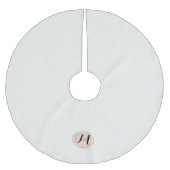 Winter White und Cameo Monogram Polyester Weihnachtsbaumdecke (Vorderseite)