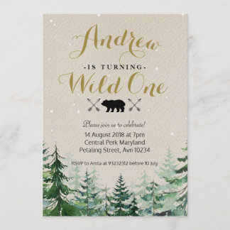 Winter Wild ein Geburtstag Einladung
