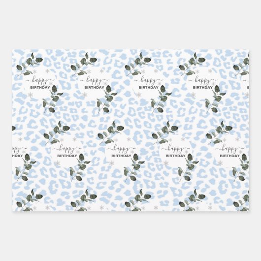 Winter Wild Glacier Leopard Geschenkpapier Set (Vorderseite)