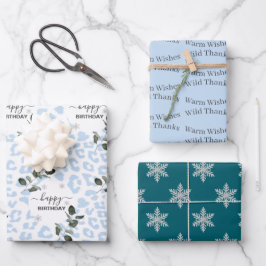 Winter Wild Glacier Leopard Geschenkpapier Set