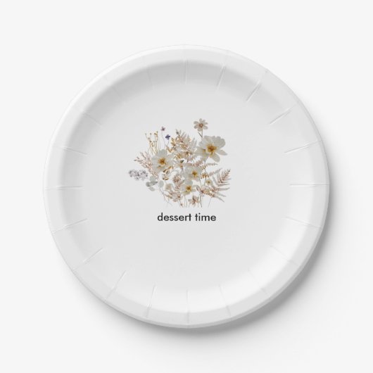 Winter Wildblume Bloom Rustic Boho Gardens Pappteller (Vorderseite)