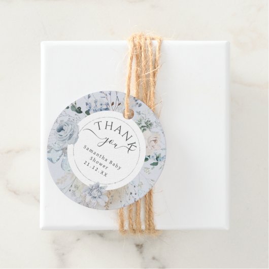 Winter Wildblume Elegant Boho Babydusche Geschenkanhänger (Beispiel)