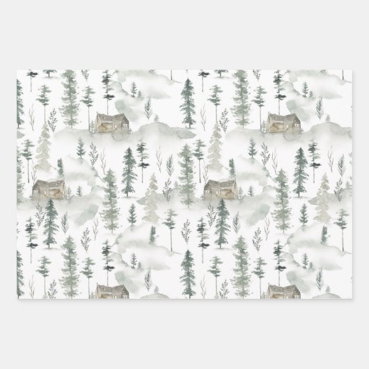 Winter Wilderness Holiday Sortiment Geschenkpapier Set (Vorderseite)