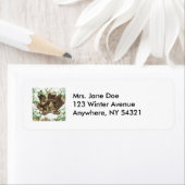 Winter Wildlife Art Black Bear Mutter und Kneipen (Insitu)