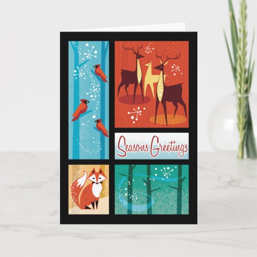 Winter Wildlife Ferienkarten Feiertagskarte (Vorderseite)