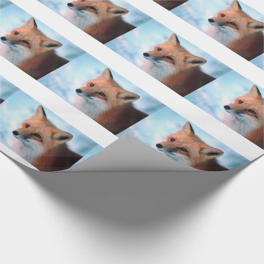 Winter Wildlife Red Fox Geschenkpapier (Ecke)