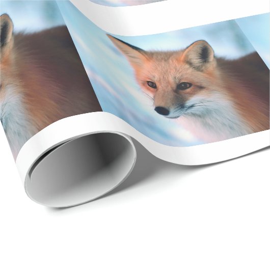 Winter Wildlife Red Fox Geschenkpapier (Rolleneckpunkt)