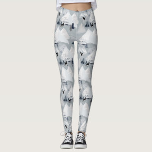 Winter-Wildnis-Bergwald-Wildleben Leggings
