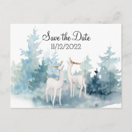 Winter-Wildwasser-Hochzeit speichern Sie das Datum Postkarte