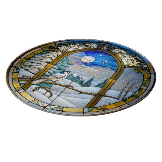 Winter Window Cutting Board Schneidebrett (Ecke)