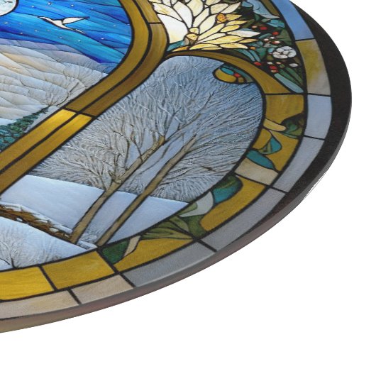 Winter Window Cutting Board Schneidebrett (Ecke)