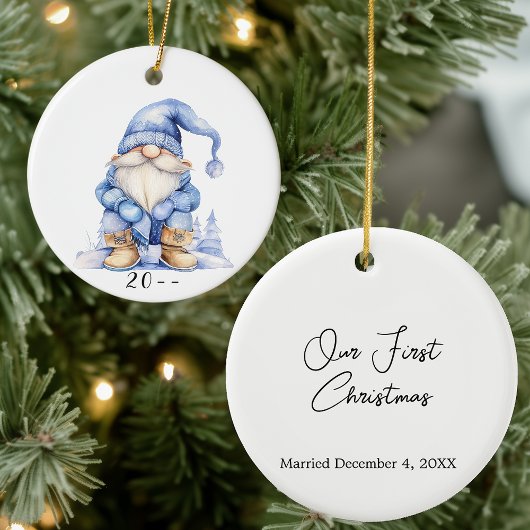 Winter wird unser erstes Weihnachtsfest Keramik Ornament