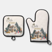 Winter Wishes Christmas Gift For Home Decor Ofenhandschuh & Topflappen-Set (Vorderseite)