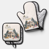 Winter Wishes Christmas Gift For Home Decor Ofenhandschuh & Topflappen-Set (Vorderseite/Rückseite)