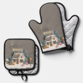 Winter Wishes Christmas Gift For Home Decor  Ofenhandschuh & Topflappen-Set (Vorderseite/Rückseite)