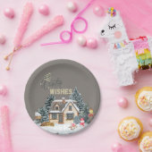 Winter Wishes Christmas Gift For Home Decor Wine Pappteller (Party)