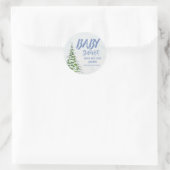 Winter with Festive Tree Runder Aufkleber (Tasche)
