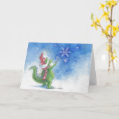 Winter Wizard Dragon Grußkarte Karte (Gelbe Blume)