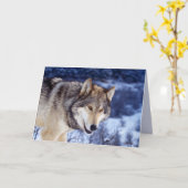 Winter Wolf 2 Karte (Gelbe Blume)