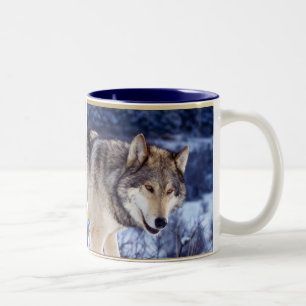 Winter Wolf 2 Zweifarbige Tasse