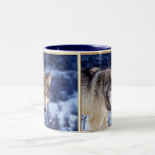 Winter Wolf 2 Zweifarbige Tasse (Mittel)