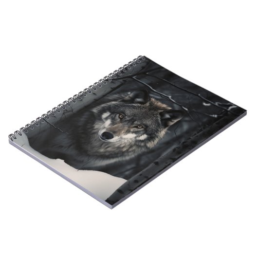 Winter Wolf Blick Notizblock (Linke Seite)