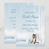 Winter Wolf Brautparty Einladung (Vorne/Hinten)