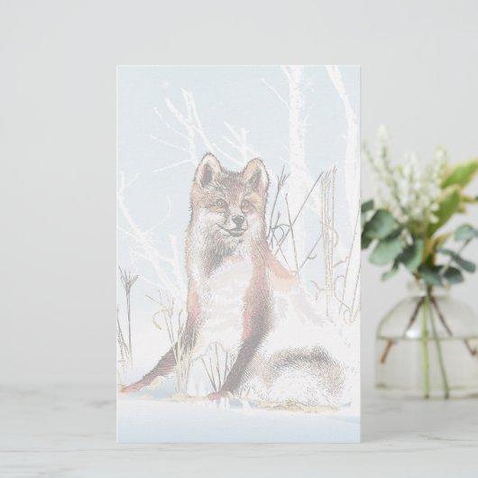 Winter Wolf Briefpapier (Stehend Vorderseite)