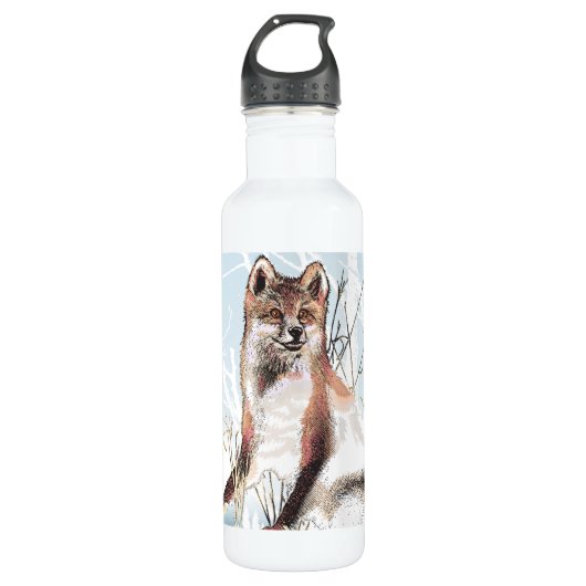 Winter Wolf Edelstahlflasche (Vorderseite)