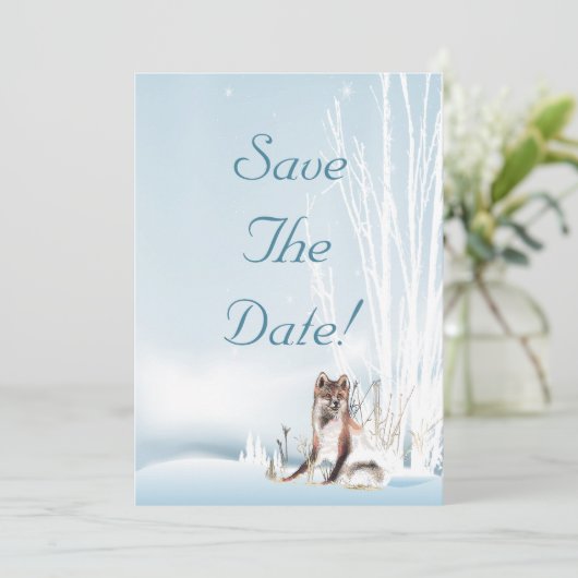 Winter Wolf Einladung (Stehend Vorderseite)