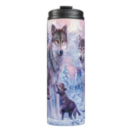 Winter Wolf Familie Thermosbecher