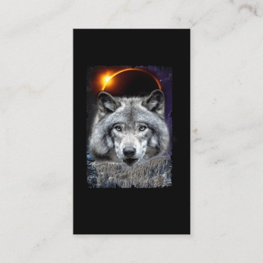 Winter Wolf Galaxy Sun Moon Eclipse Visitenkarte (Vorderseite)