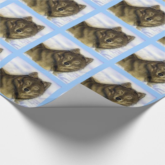 Winter-Wolf Geschenkpapier (Ecke)