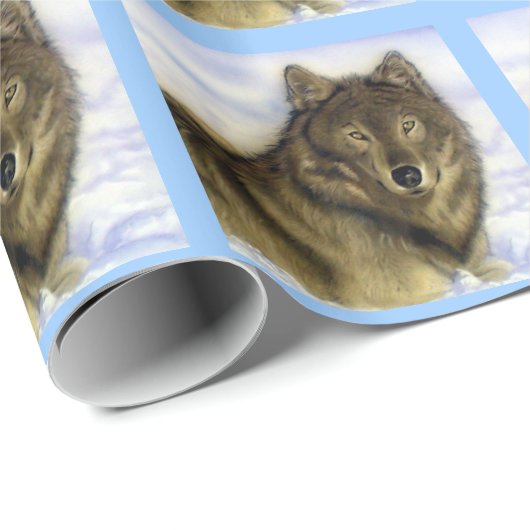 Winter-Wolf Geschenkpapier (Rolleneckpunkt)