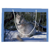 Winter Wolf Große Geschenktüte (Rückseite)