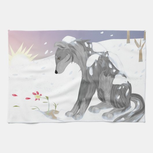 Winter Wolf Handtuch (Horizontal)