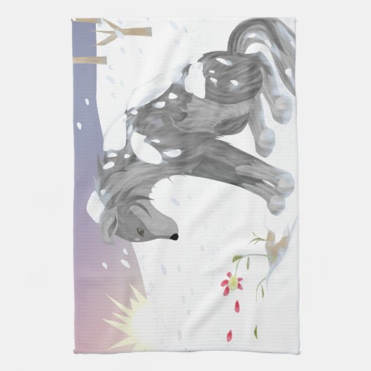 Winter Wolf Handtuch (Vertikal)