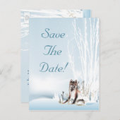 Winter Wolf Hochzeit rettet das Datum Ankündigungspostkarte (Vorne/Hinten)