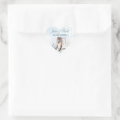 Winter Wolf Hochzeit rettet das Datum Herz-Aufkleber (Tasche)