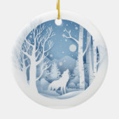 Winter Wolf Keramik Ornament (Hinten)