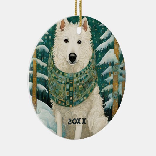 Winter Wolf Keramik Ornament (Rechts)