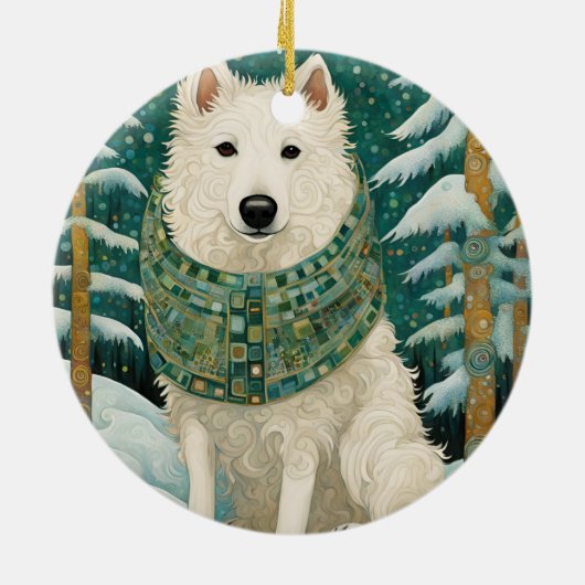 Winter Wolf Keramik Ornament (Hinten)