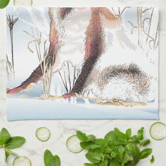 Winter Wolf Küchentuch (Gefaltet)