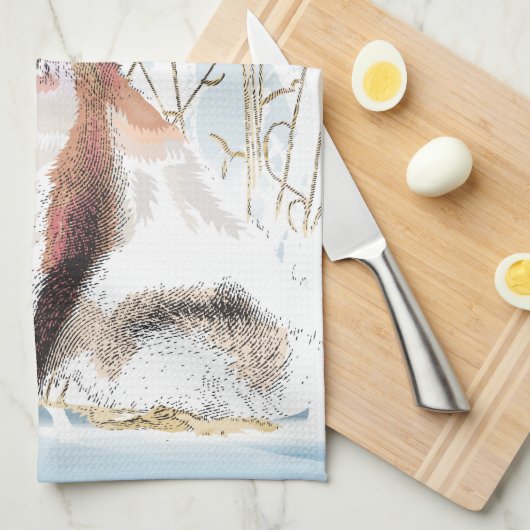 Winter Wolf Küchentuch (Viertel Falte)