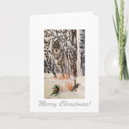 Winter Wolf Notecard Feiertagskarte