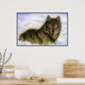WInter Wolf Poster (Küche)