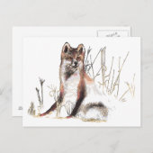 Winter Wolf Postkarte (Vorne/Hinten)