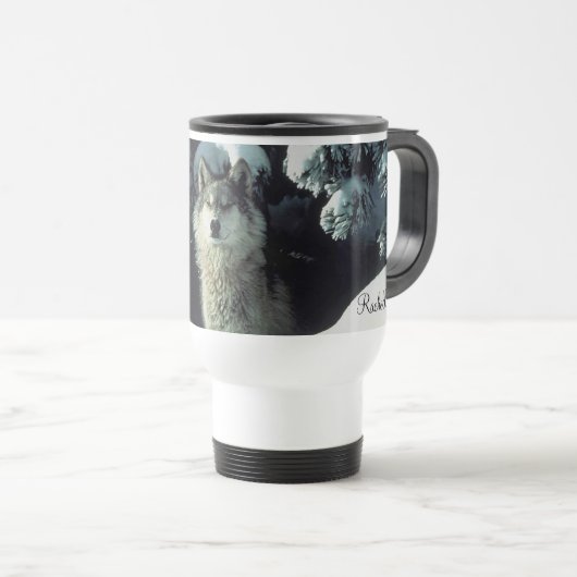 Winter Wolf Reisebecher (VorderseiteRechts)