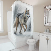 Winter Wolf Run Duschvorhang (Beispiel)