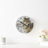 Winter Wolf Runde Wanduhr (Zuhause)